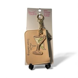 Frasier Sterling "Tini Time" Martini Glass Coin Purse Bag Charm - NWT